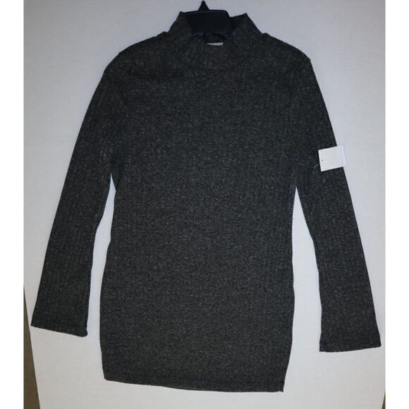 Wst Cst Women's Sz M Heather Charcoal Hunter Ribbed Mock Neck Sweater Dress - Picture 5 of 5